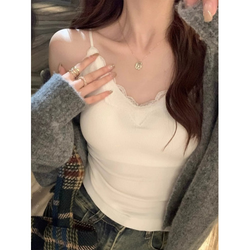 性感蕾絲小吊帶女法式純欲風針織背心2025春夏新款配開衫上衣外穿