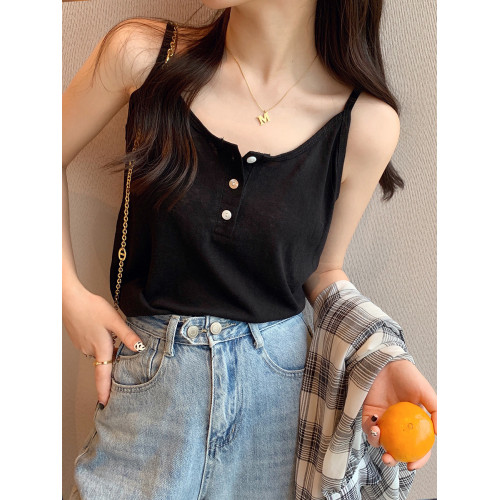 灰色吊帶背心女2025新款夏外穿高級感西裝內搭打底純棉寬松小上衣