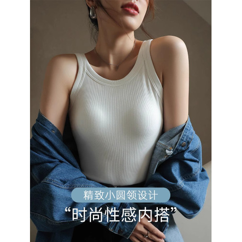 吊帶背心女2025新款女外穿夏季帶胸墊式文胸一體內搭美背內衣打底