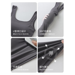 美背吊帶女帶胸墊夏季新款內搭交叉美背文胸一體背心外穿法式上衣