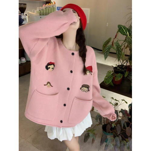 大碼紅色寬松毛衣女秋冬新款胖mm本命年龍年衣服針織開衫外套上衣