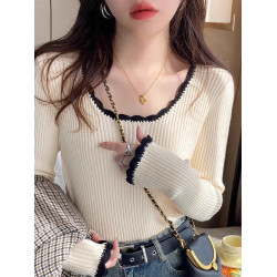 低領配大衣設計感針織衫上衣女秋冬冬洋氣外穿內搭修身超好看毛衣