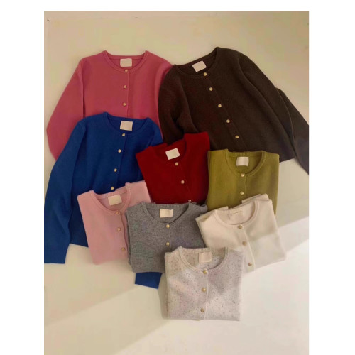 韓國東大門雞蛋家羊毛開衫女金釦毛衣針織衫2024秋款外套軟糯