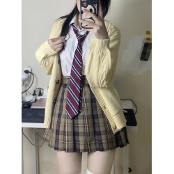 【LF原創開衫】寬松慵懶麻花針織衫日系百搭學院風JK製服軟糯毛衣