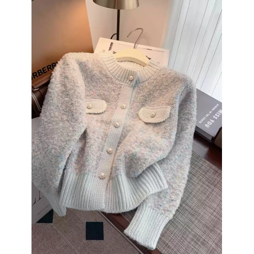 法式小香風毛衣外套女2025新款秋冬加厚高級感超好看針織開衫上衣