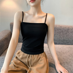白色吊帶背心女內搭2025新款夏季無胸墊一體款外穿美背緊身小上衣