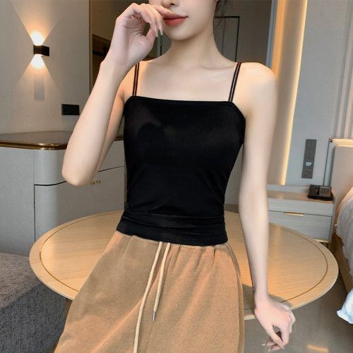 白色吊帶背心女內搭2025新款夏季無胸墊一體款外穿美背緊身小上衣