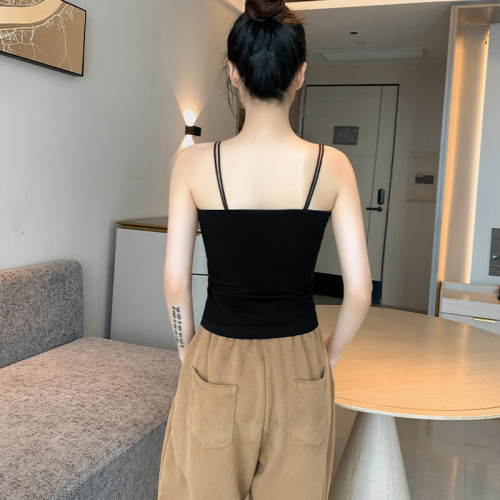白色吊帶背心女內搭2025新款夏季無胸墊一體款外穿美背緊身小上衣