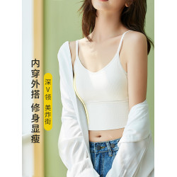 美背內衣u型小吊帶背心女帶胸墊文胸一體2025新款爆款打底外穿夏