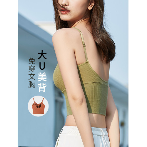美背內衣u型小吊帶背心女帶胸墊文胸一體2025新款爆款打底外穿夏