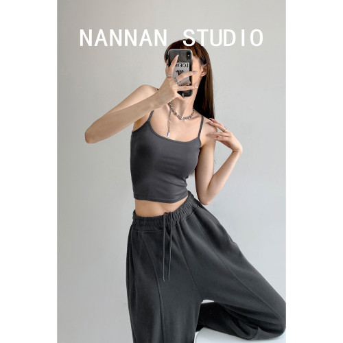 歐美辣妹經典百搭純色吊帶背心女夏顯身材細繩打底美背上衣ins潮