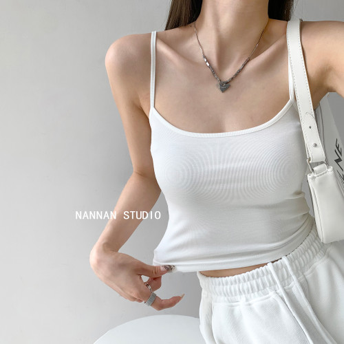 歐美辣妹經典百搭純色吊帶背心女夏顯身材細繩打底美背上衣ins潮