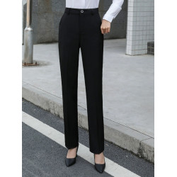 西褲女西裝褲工作褲正裝職業直筒高腰上班工服長褲黑色薄款春夏季