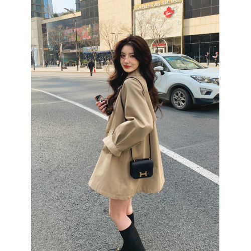 小個子風衣女中長款2025春秋季新款今年流行高級感韓系a字版外套