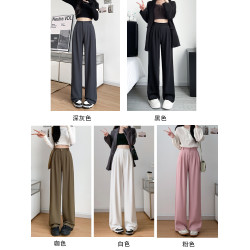 黑色西裝褲女褲子春秋2025新款寬松垂感濶腿褲小個子高級感直筒褲