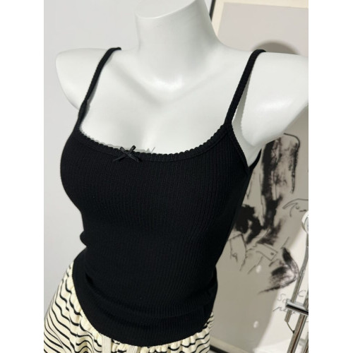 wan能打底!秋季帶胸墊蝴蝶結背心吊帶女2025純欲短款內搭外穿上衣