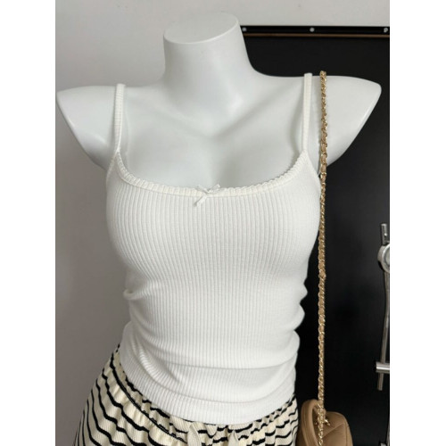 wan能打底!秋季帶胸墊蝴蝶結背心吊帶女2025純欲短款內搭外穿上衣