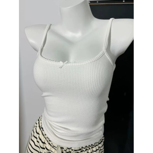 wan能打底!秋季帶胸墊蝴蝶結背心吊帶女2025純欲短款內搭外穿上衣