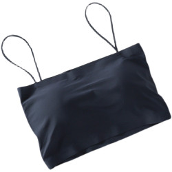 冰絲無痕白色內搭短款吊帶小背心女夏打底防走光抹胸裹胸美背內衣