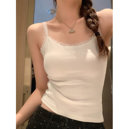 白色吊帶蕾絲內搭小背心女夏外穿帶胸墊小衆2025新款甜辣顯瘦上衣