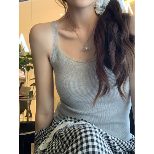 白色吊帶蕾絲內搭小背心女夏外穿帶胸墊小衆2025新款甜辣顯瘦上衣