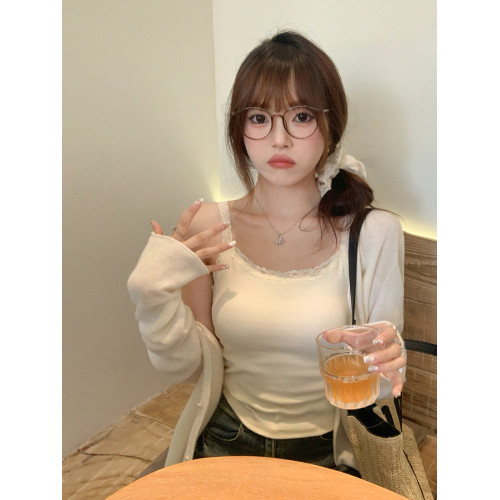 白色吊帶蕾絲內搭小背心女夏外穿帶胸墊小衆2025新款甜辣顯瘦上衣