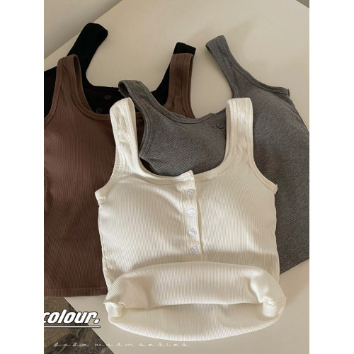 白色帶胸墊打底吊帶背心女外穿2026新款早春內搭美背短款無袖上衣