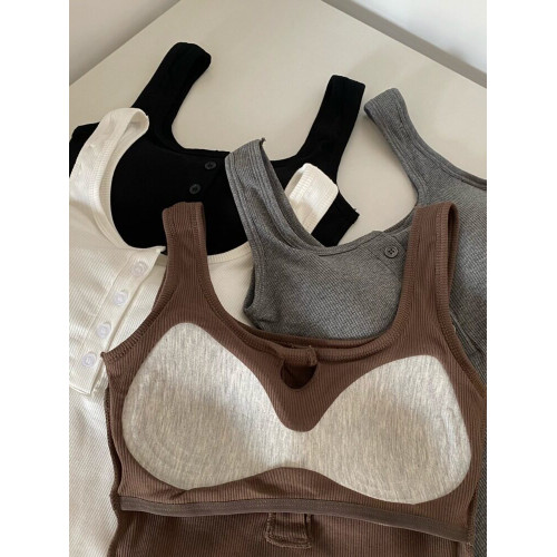 白色帶胸墊打底吊帶背心女外穿2026新款早春內搭美背短款無袖上衣