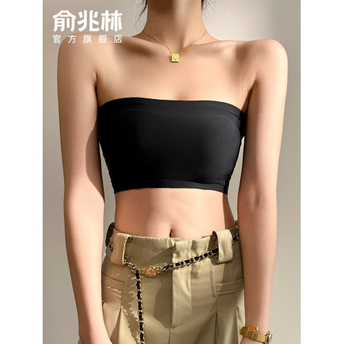 抹胸背心女夏季2025新款美背吊帶文胸一體冰絲內搭短款無肩帶上衣