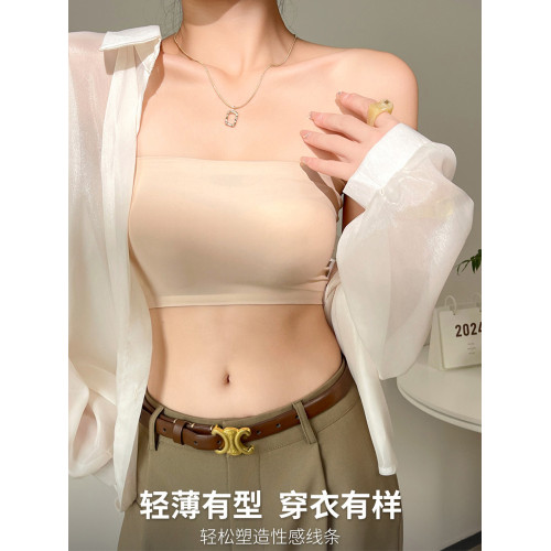 抹胸背心女夏季2025新款美背吊帶文胸一體冰絲內搭短款無肩帶上衣