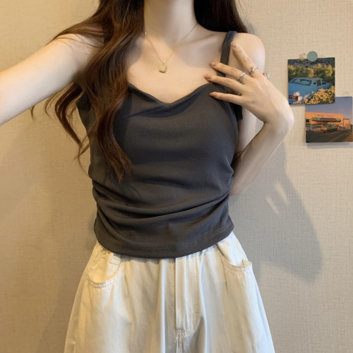 打底吊帶背心女內搭夏季外穿大碼顯瘦遮肚辣妹一字肩短款上衣胖mm