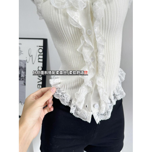 POPW自製 甜辣妹蕾絲針織吊帶背心女夏2025新款小衆外穿短款上衣