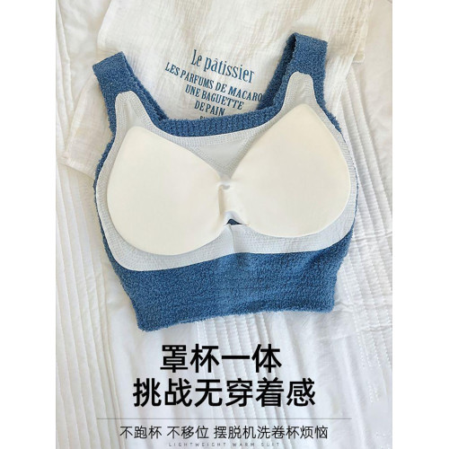 保暖背心女款秋冬季加絨吊帶2025新款羊羔絨自帶胸墊顯瘦打底內衣