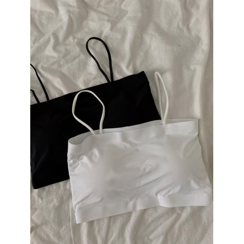 大碼冰絲美背裹胸吊帶女胖mm防走光帶胸墊外穿內搭抹胸打底小背心