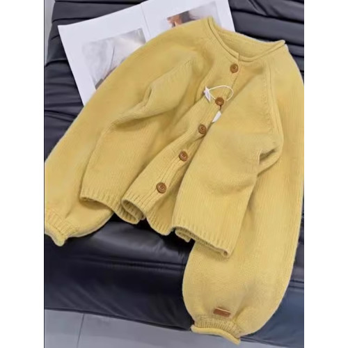 早春小個子穿搭黃色外搭針織開衫軟糯高級慵懶風毛衣女秋冬款上衣 早春小個子穿搭黃色外搭針織開衫軟糯高級慵懶風毛衣女秋冬款上衣