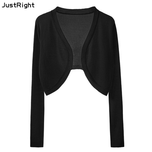 天絲夏季針織開衫女短款上衣坎肩配吊帶裙黑色外搭長袖防曬衫披肩 天絲夏季針織開衫女短款上衣坎肩配吊帶裙黑色外搭長袖防曬衫披肩