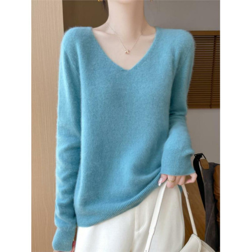 修身內搭羊毛女套頭V領毛衣寬松大碼秋冬一線成衣新款針織打底衫 修身內搭羊毛女套頭V領毛衣寬松大碼秋冬一線成衣新款針織打底衫