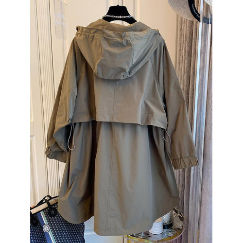 特大碼2-300斤春秋季薄款中長款寬松風衣女胖MM連帽工裝外套ins潮