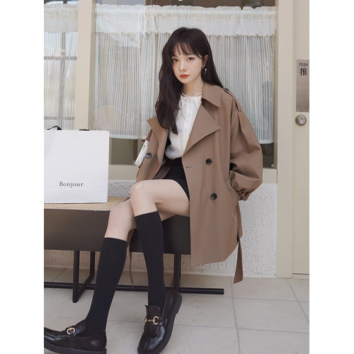 風衣外套女春秋2025新款今年流行氣質高級感中長款小個子休閒大衣