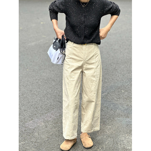 藏青色燈芯絨濶腿褲女大碼日系奶奶褲胖妹妹mm秋冬款加絨加厚褲子 藏青色燈芯絨濶腿褲女大碼日系奶奶褲胖妹妹mm秋冬款加絨加厚褲子