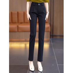 黑色休閒哈倫褲女秋冬2025年新款加絨女褲顯瘦百搭女士西裝褲子女