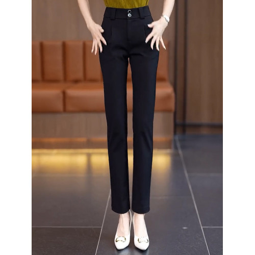 黑色休閒哈倫褲女秋冬2025年新款加絨女褲顯瘦百搭女士西裝褲子女