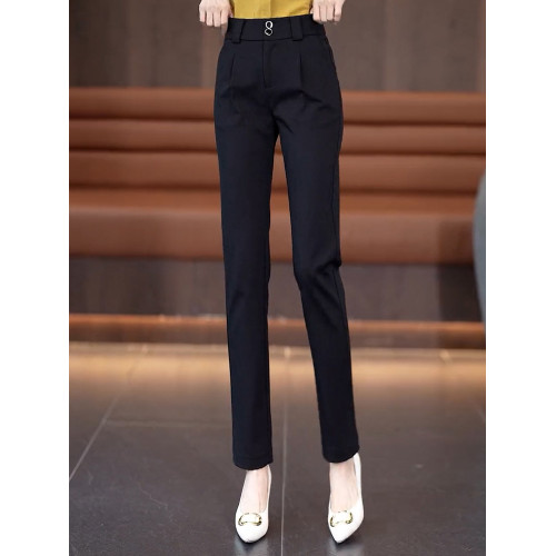 黑色休閒哈倫褲女秋冬2025年新款加絨女褲顯瘦百搭女士西裝褲子女