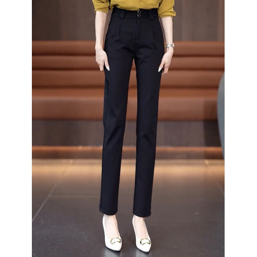 黑色休閒哈倫褲女秋冬2025年新款加絨女褲顯瘦百搭女士西裝褲子女