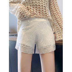 居家可外穿安全褲女防走光寬松打底褲短褲蕾絲夏jk白色薄款不卷邊