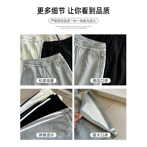 運動短褲女夏季薄款2025新款高腰顯瘦中褲休閒濶腿寬松5五分褲子 運動短褲女夏季薄款2025新款高腰顯瘦中褲休閒濶腿寬松5五分褲子