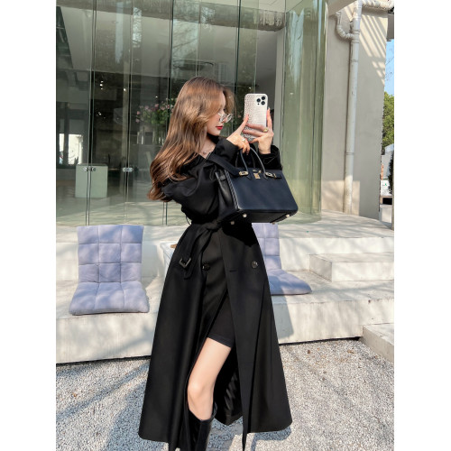 卡其色風衣外套女中長款2025春秋新款韓版寬松收腰英倫風流行大衣