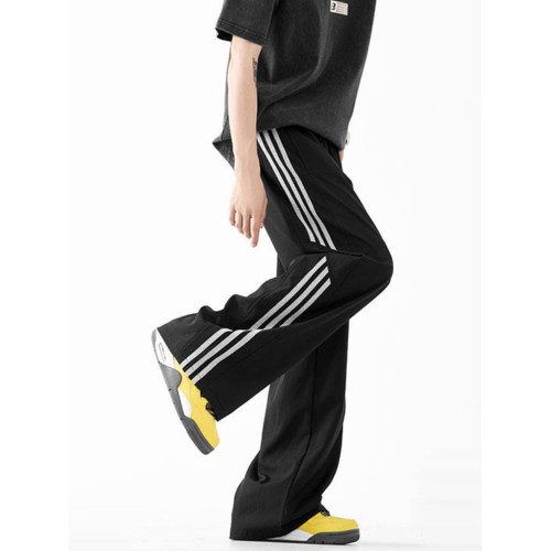 BWKA美式條紋沖鋒褲女男夏季冰絲薄款速乾休閒褲寬松濶腿拖地褲子 BWKA美式條紋沖鋒褲女男夏季冰絲薄款速乾休閒褲寬松濶腿拖地褲子