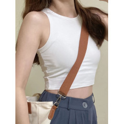 運動甜辣小背心吊帶女內搭帶胸墊白色打底春夏季外穿無袖短款上衣