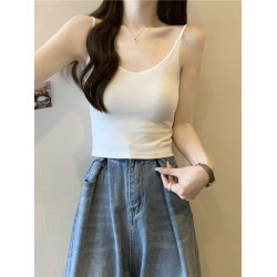 美背帶胸墊吊帶背心女2025夏季新款內搭外穿v領打底獨特精緻上衣
